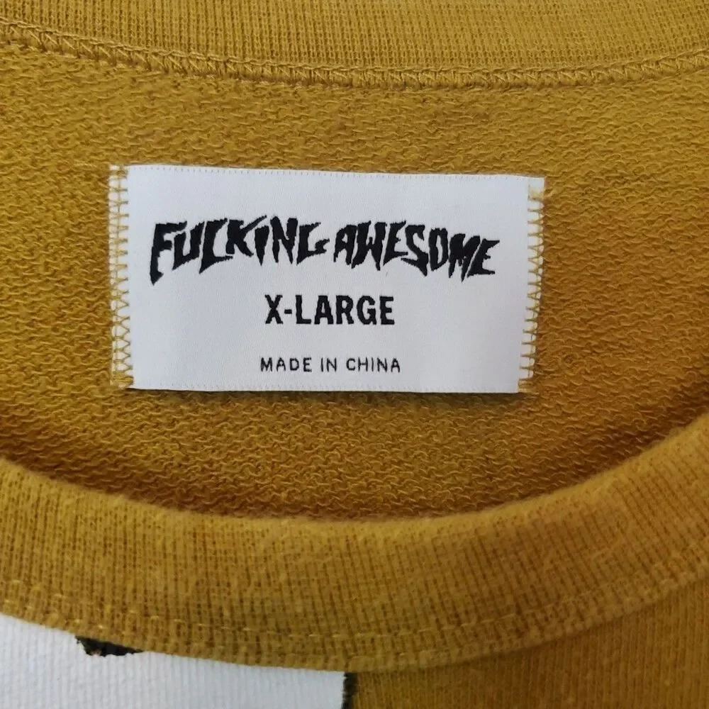Snoopy Acid F cking Awesome Tee Rare Size XL Yellow Mustard Terry Cloth Inside